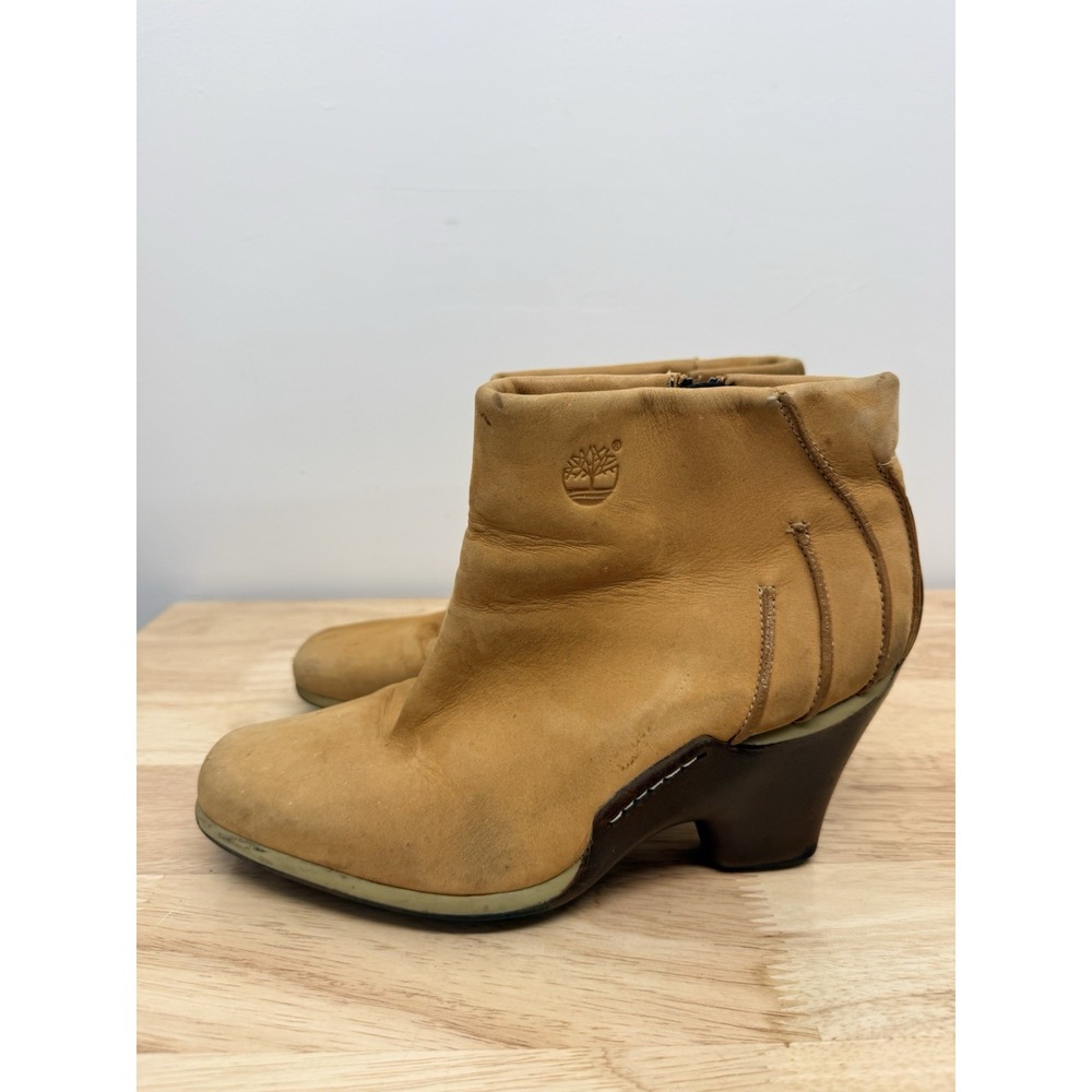 Timberland Baychester Leather Ankle Boots Tan  Size 9 Women's Zipper  Boots#13